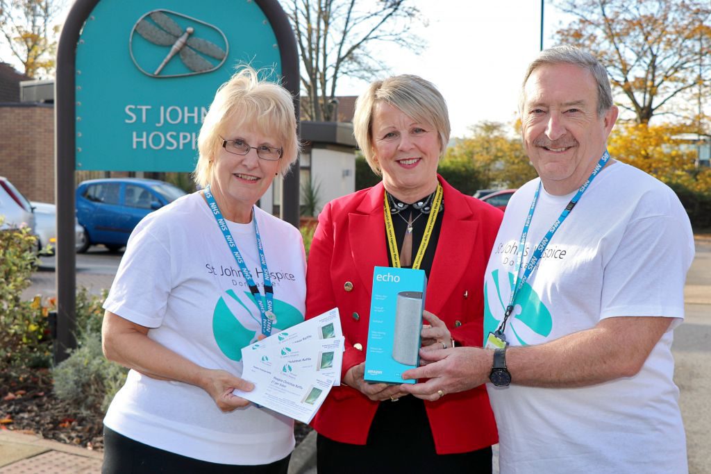 Maureen Harwood, Hospice Fundraiser; Tracey Curle, AA Client Relationship Manager and John Wells, Hospice Fundraiser.