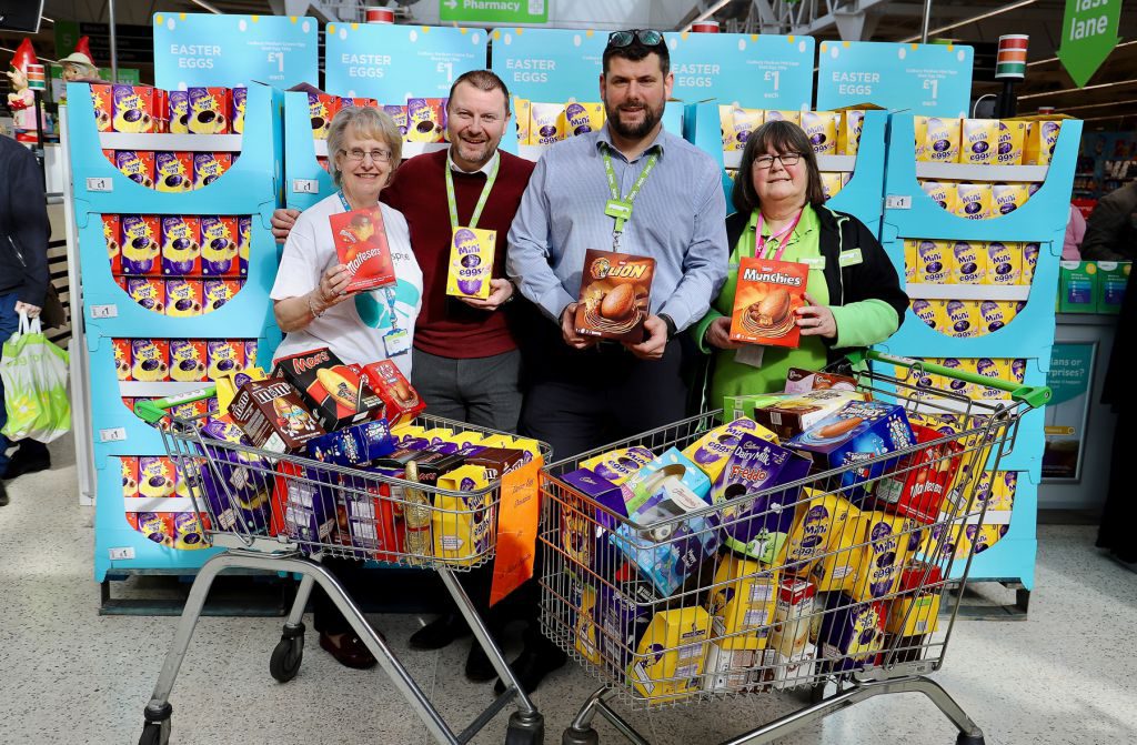 (Left to right) Maureen Harwood, of the hospice, is pictured with Asda managers Corrie Burton, Martin MacDonald and donation co-ordinator Carolyn Halls.