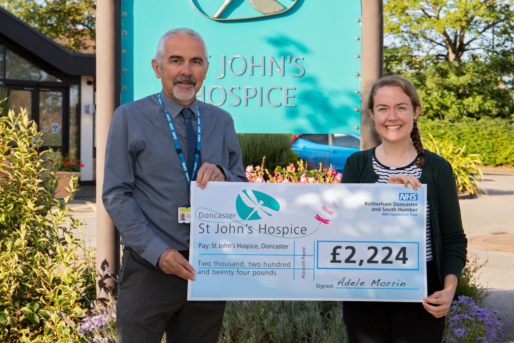 Pictured (left to right) Andrew Brankin, St John’s Hospice Service Manager and Adele Morrin.