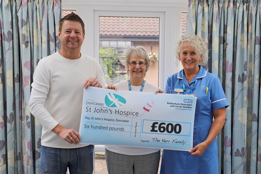 Pictured (left to right) Dylan Kerr, Maureen Harwood and Karen Gough of the hospice.