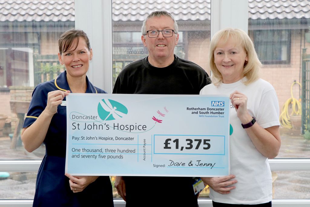 From left to right: Sam Edwards, hospice clinical team leader is pictured with Dave Wall and Lindsey Richards also of the hospice. 