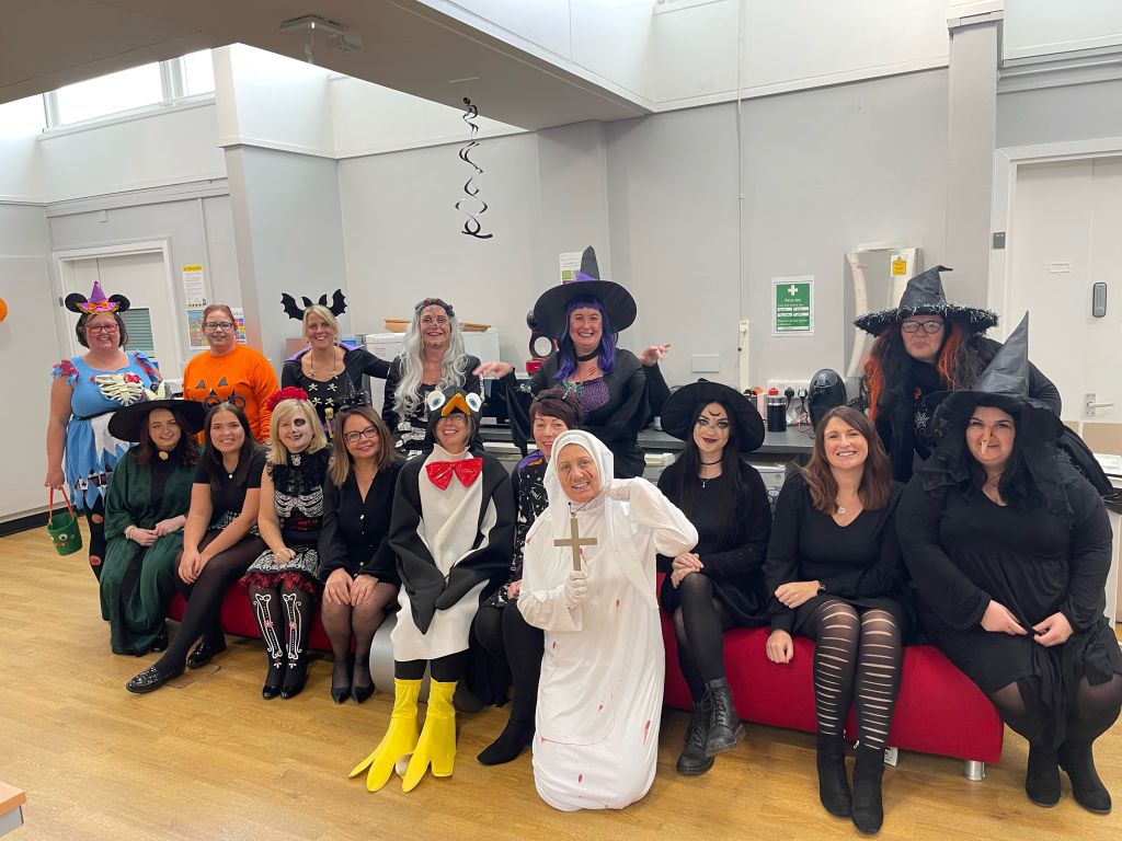 Photo of NHS staff dressed in Halloween fancy dress